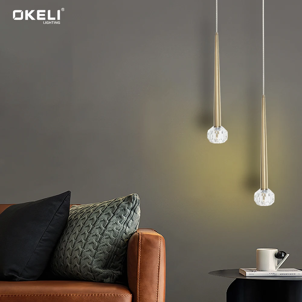 OKELI Indoor Hotel Modern Small Single Head Ceiling Light Kitchen Led Chandelier