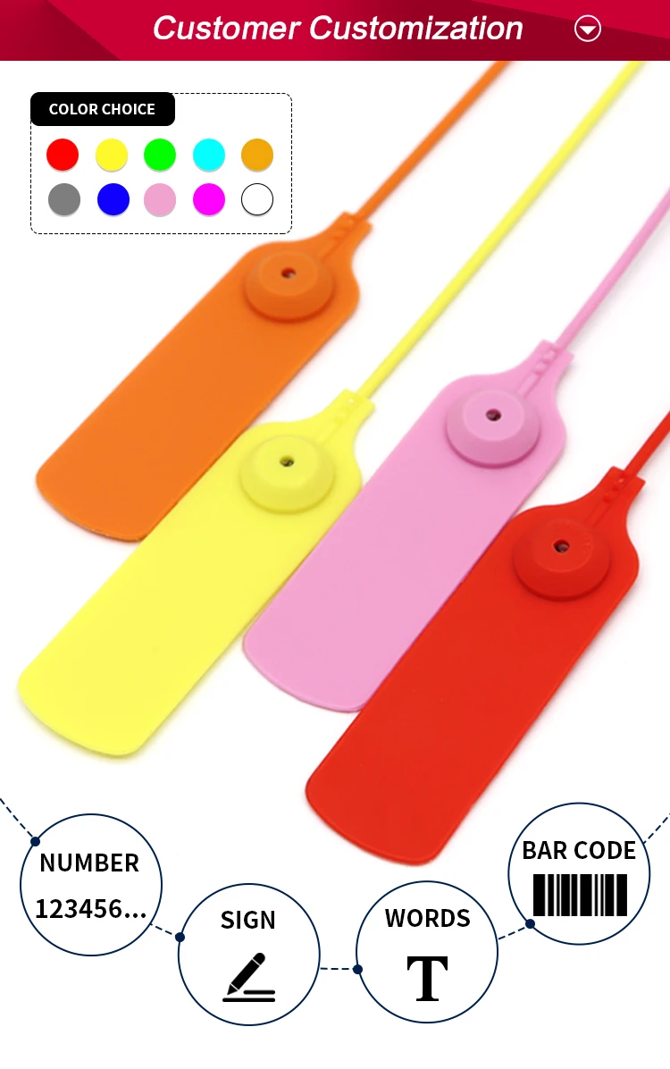 OYPS104 shoes bags clothes  security seal tag with logo printing 30cm length