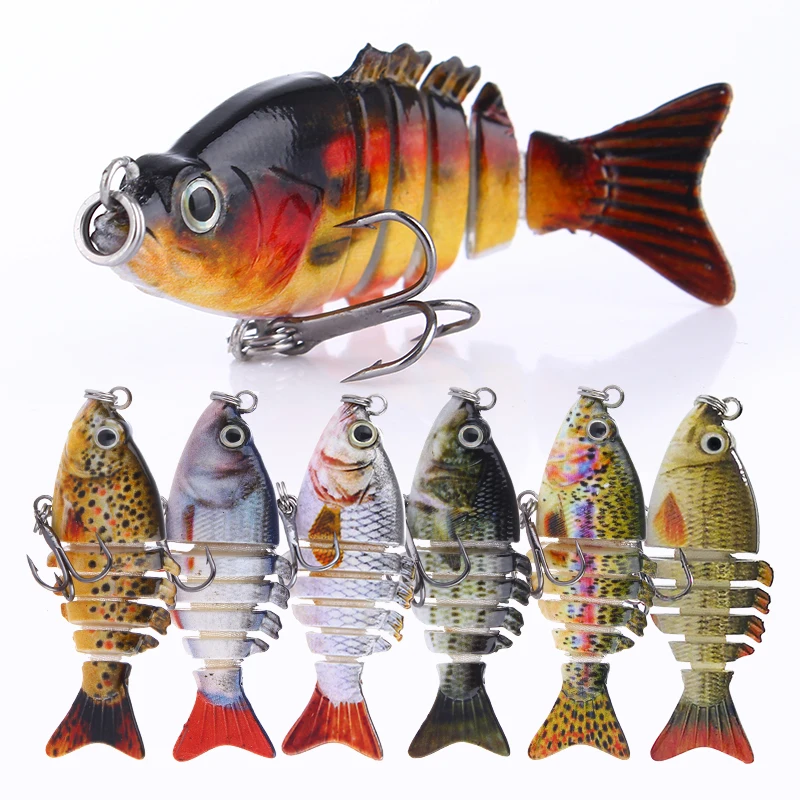 Top Right  MJ203 2.5g 5cm Multi Jointed Swimbait 6 Segments Trout Bionic Lifelike Jointed Bait Wobblers Fishing Lure