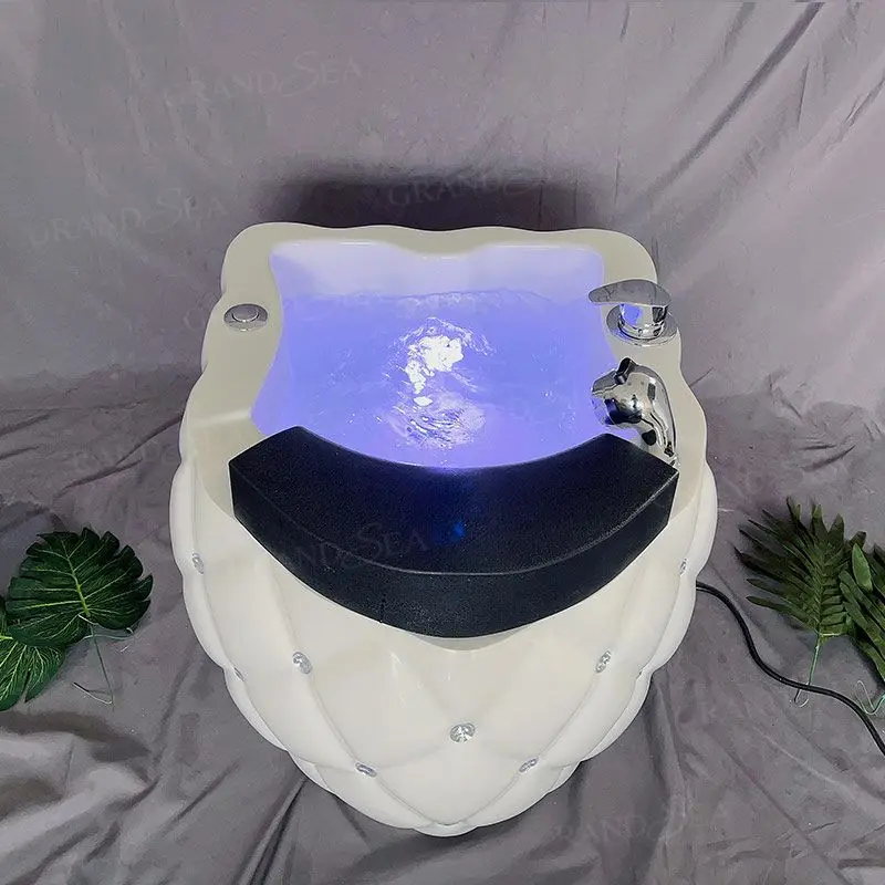 2025 Portable Indoor Acrylic Pedicure Basin with Massage Nozzles Detox Healthy Massage Foot Bath Salon Foot Therapy Bowl