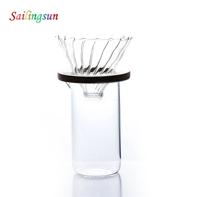 brief design V60 handmade pyrex pour over thermo glass filter coffee maker