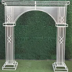 Europe Transparent Round Flower Metal Stand Wedding Arch Door Backdrop
