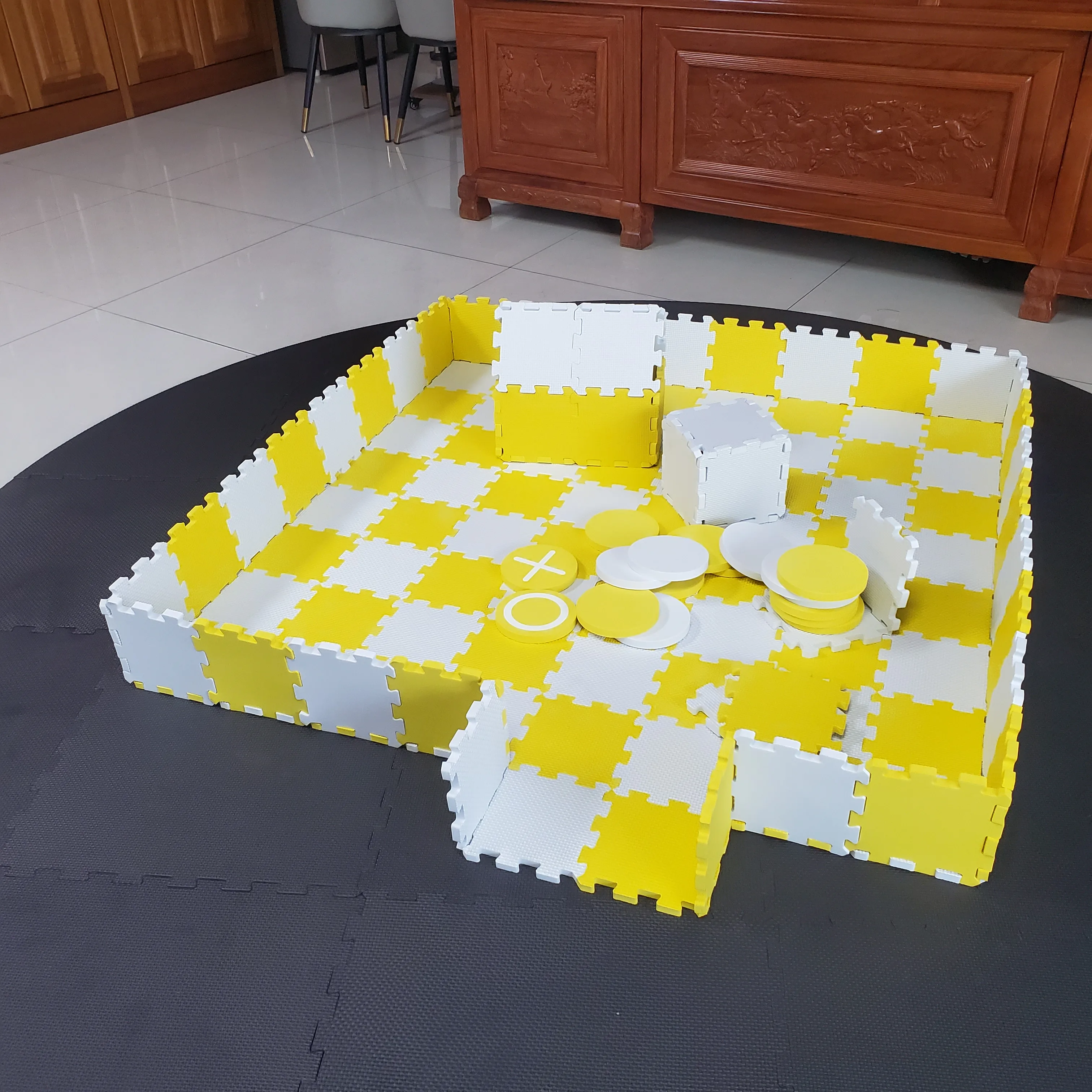 Factory Wholesale EVA Foam Mat Checkerboard Tic Tac Toe Game Custom Color