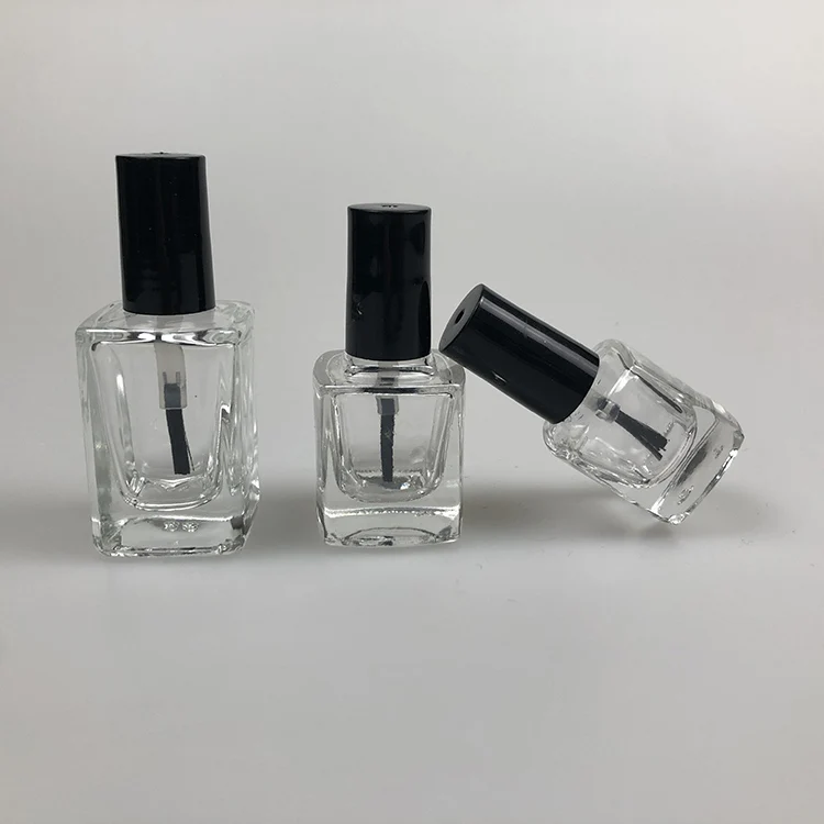 Round Varnish Square Gel Shape Empty Polish Glass Bottle Nails Polish 15ml Clear Bottle