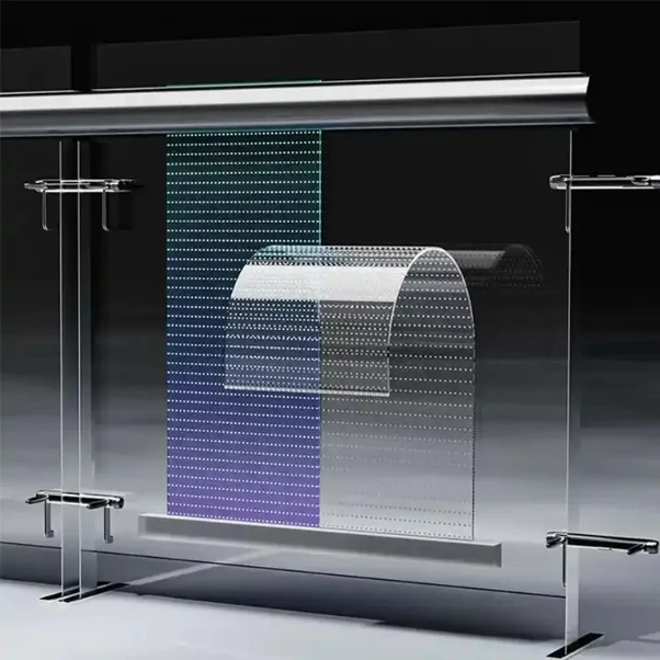 CNS-P-P10 Adhesive LED Panel Film Rollable Flexible Crystal Screen Display Transparent Glass Window transparent led screen