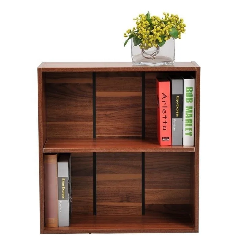 home office modern storage furniture cube 2 shelf wooden bookcase invisible corner bookshelf