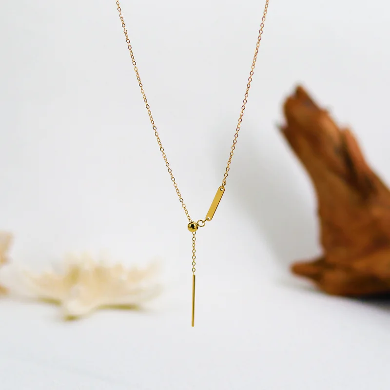 New Creative Digit Necklace Pendant Letter Necklace Gold Plated Pulling Chain Stainless Steel Non Tarnish Waterproof Jewelry