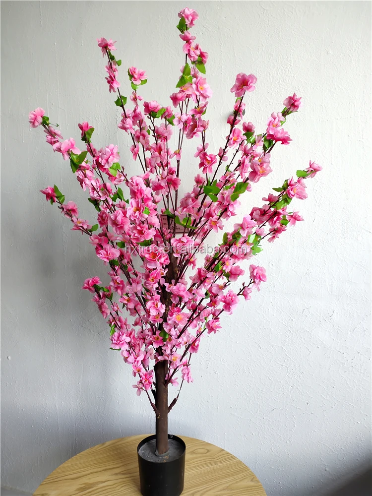 artificial flowers potted silk flowers potted plant peach blossom tree