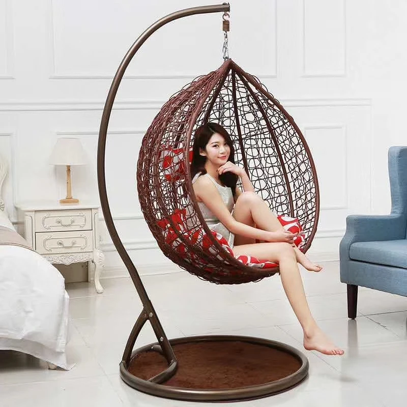 Patio sensory swing chair wicker porch swing bed cushion hanging chair double outdoor rattan