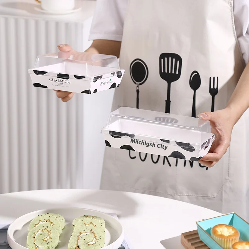 High Transparent Cover Paper Chocolate Sandwich Packing Box Design Cardboard Snack Box Container with Lid