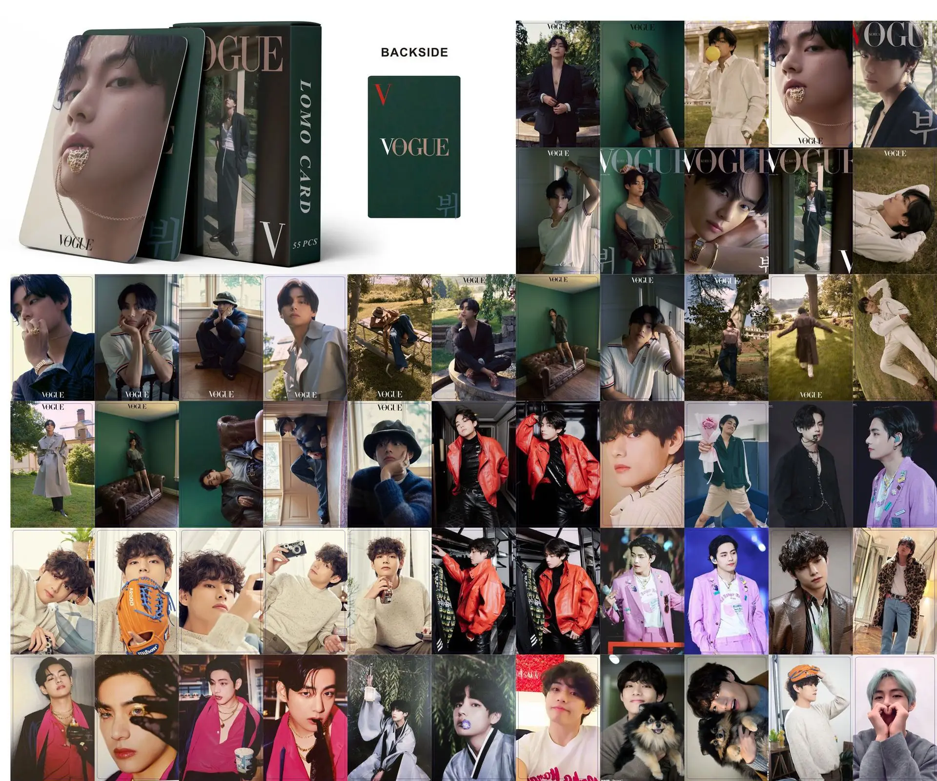 New Arrival 2023 Korea Bangtan Boys Photos collection VOGUE Photocard Kpop V Lomo Card Photo Card