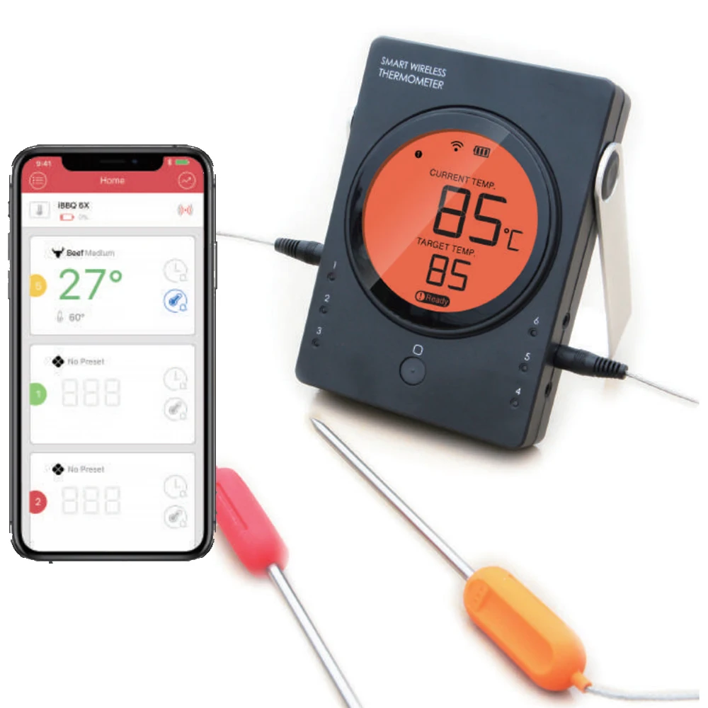 Hypersynes New High Digital Temperature Gauge BBQ Thermometer With Clock  Pro1