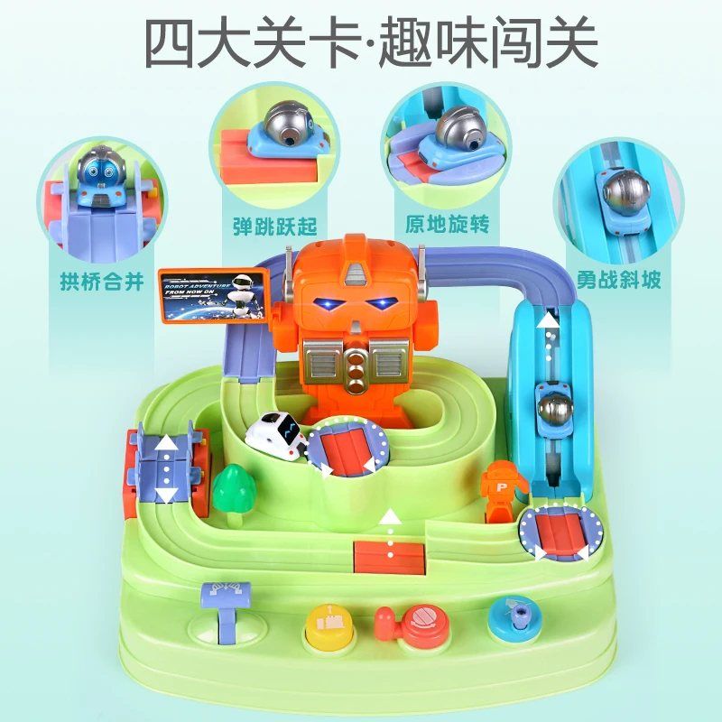 Robot Adventure Games  Battery Educational Maze Toys for Kids Car Track Toys