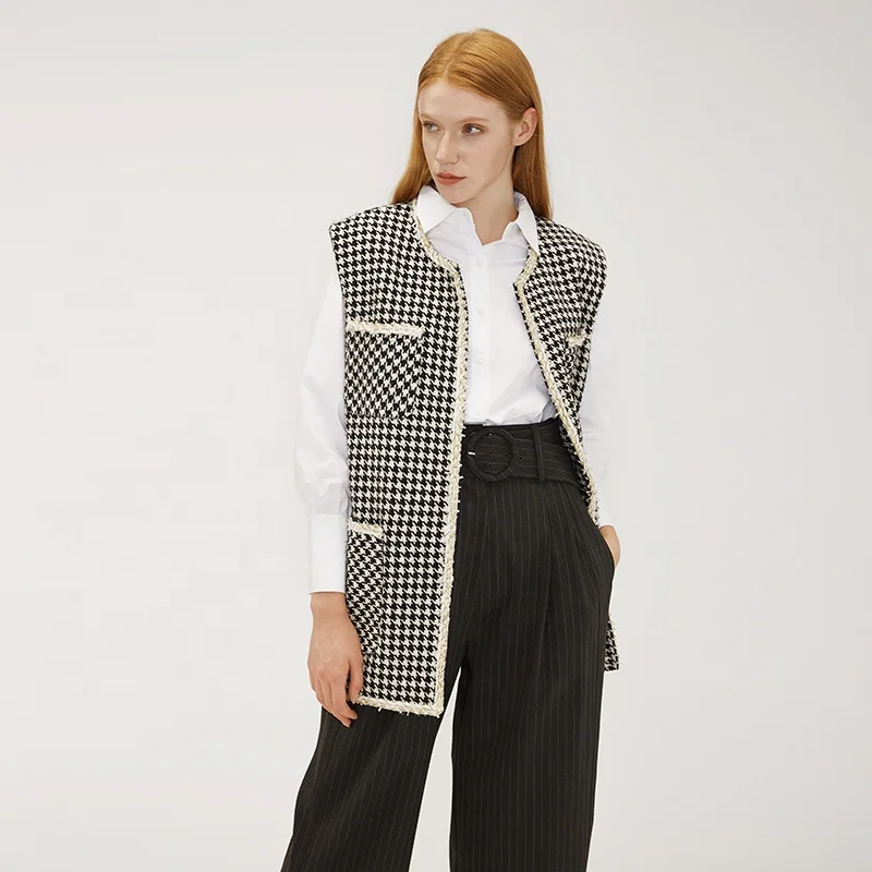 Верхняя одежда, шерстяная формальная кружевная жилетка, модная трендовая куртка, оптовая продажа, деловые профессиональные офисные костюмы для женщин