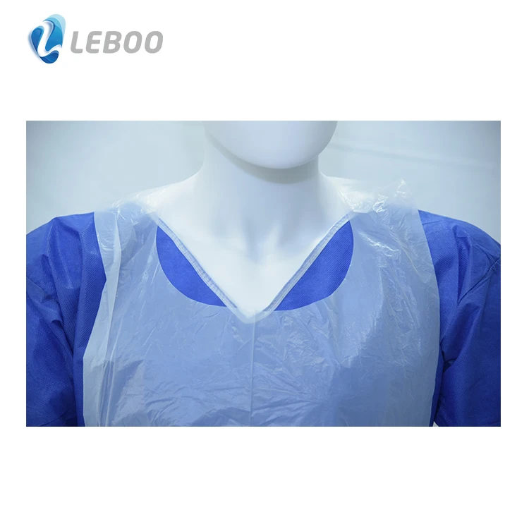 CE ISO 6.5g Disposable food contact waterproof protective flat packed HDPE apron white