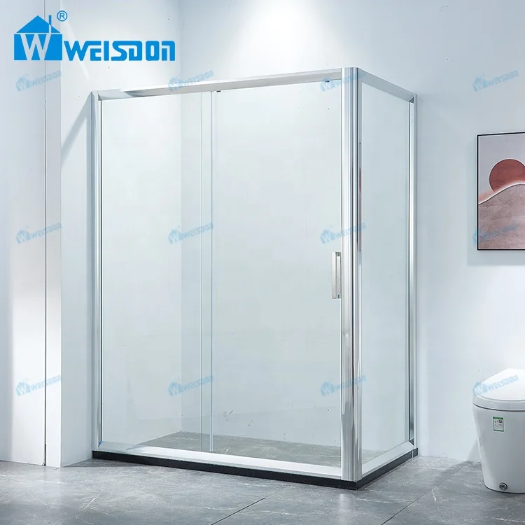 Weisdon 5 Years Warranty Custom Bathroom Tempered Glass Framed Aluminum Sliding Door Shower Room
