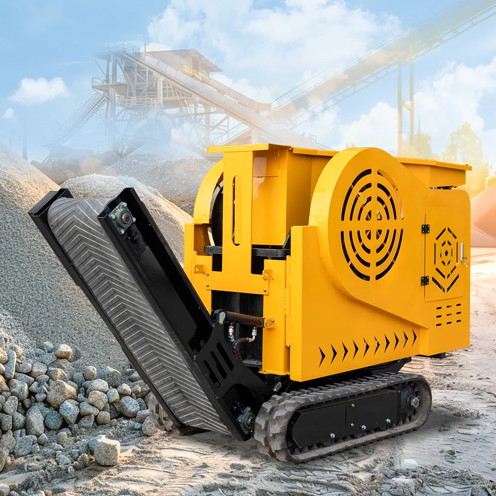 Мини компактная бетонная дробилка HTJC430 гусеничная мобильная щековая EURO 5 дизель EPA Бензиновый двигатель привод