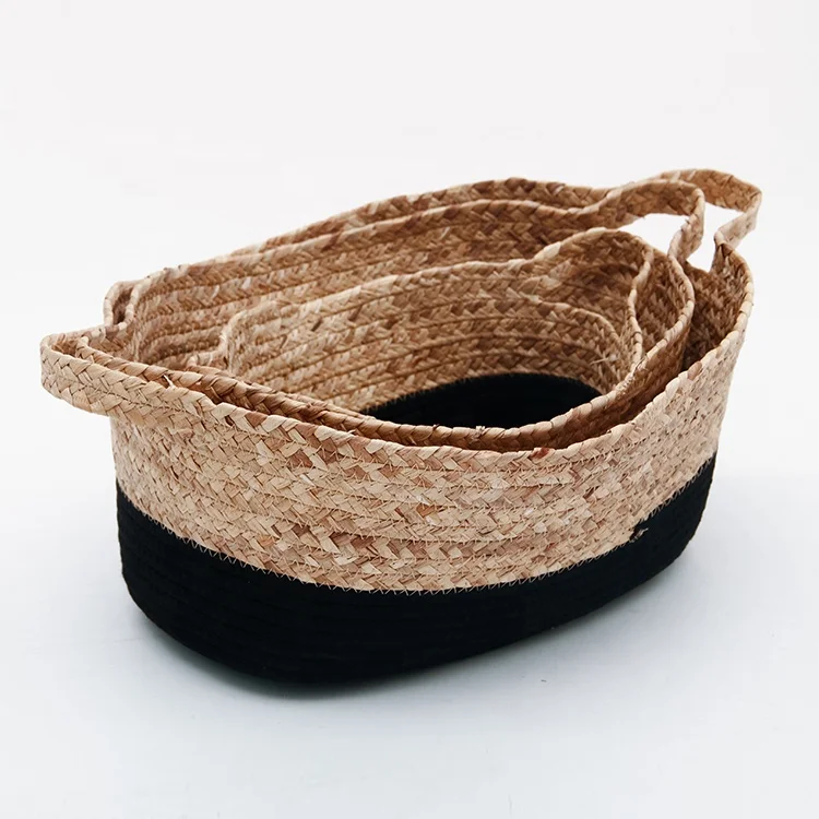 Felt+straw Storage & Convenient Box Organizer for Office Bedroom Closet Convenient Box Organizer