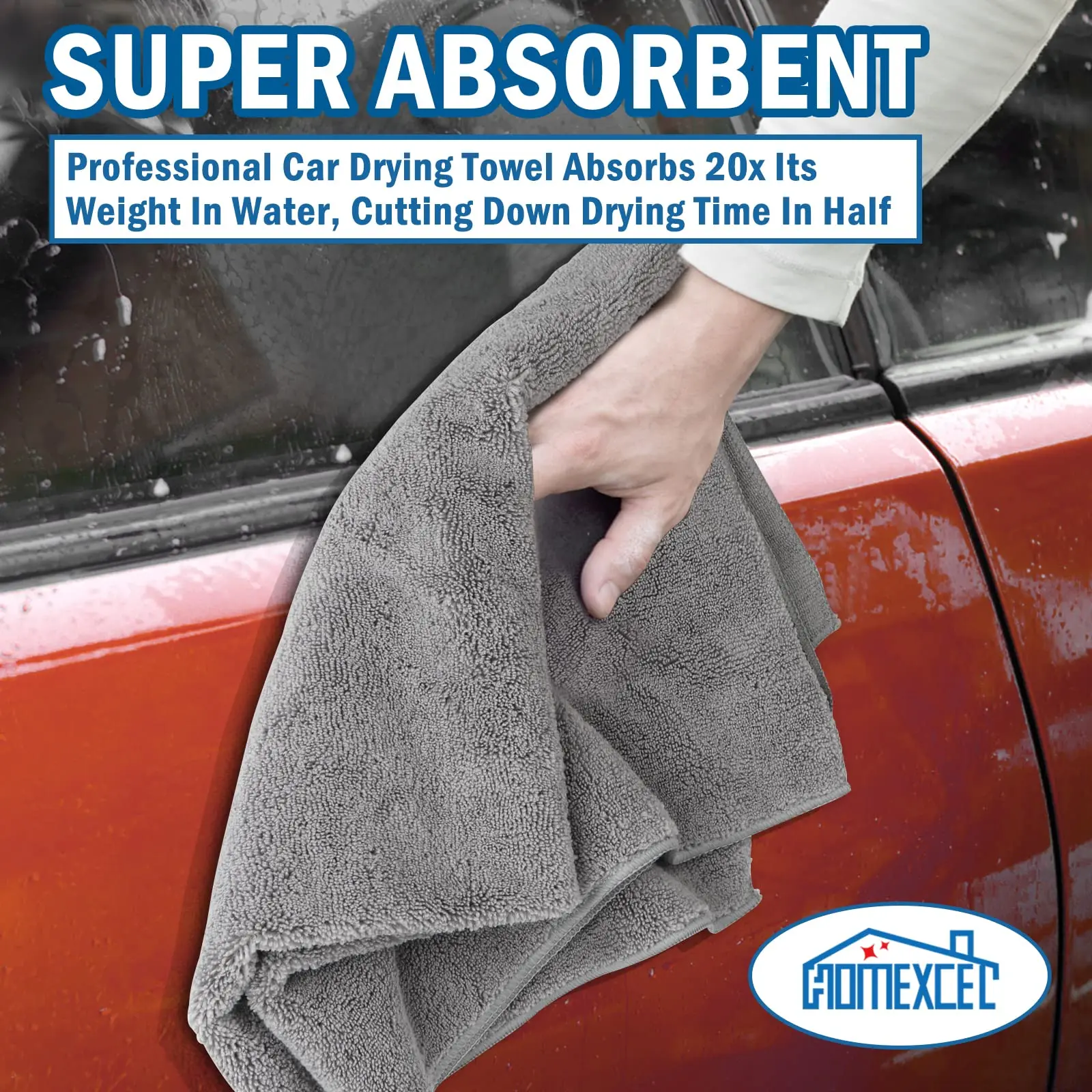 Professional large microfiber car drying towels lint free scratch free car microfiber towel absorbent drying car wash towel