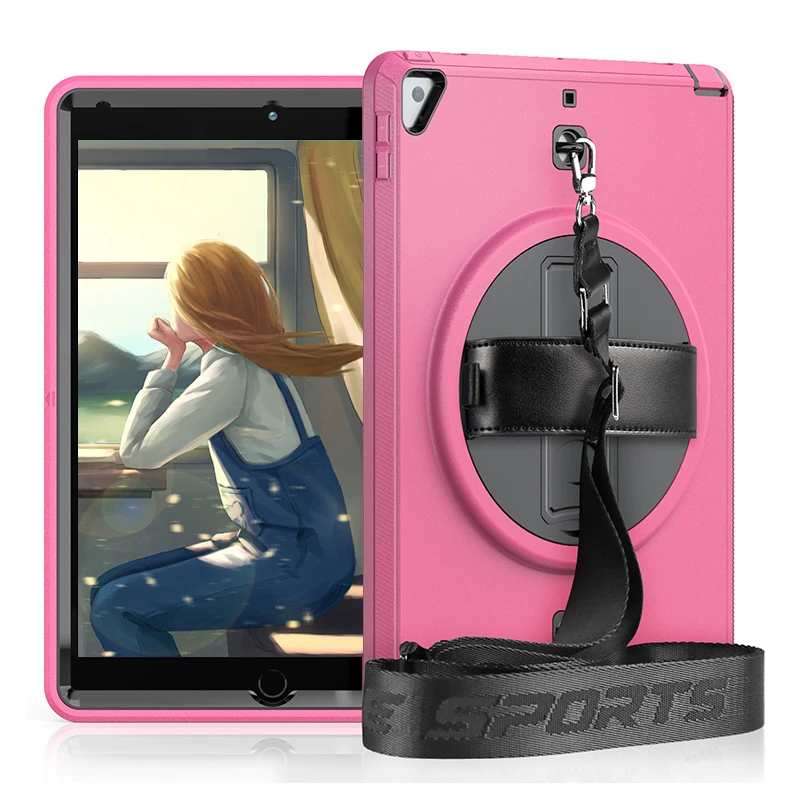 3-layer Case With Shoulder Strap For Ipad Mini 4 5 6/Amazon Fire Hd 8 Shockproof Drop Resistance Tablet Case for amazon fire 8