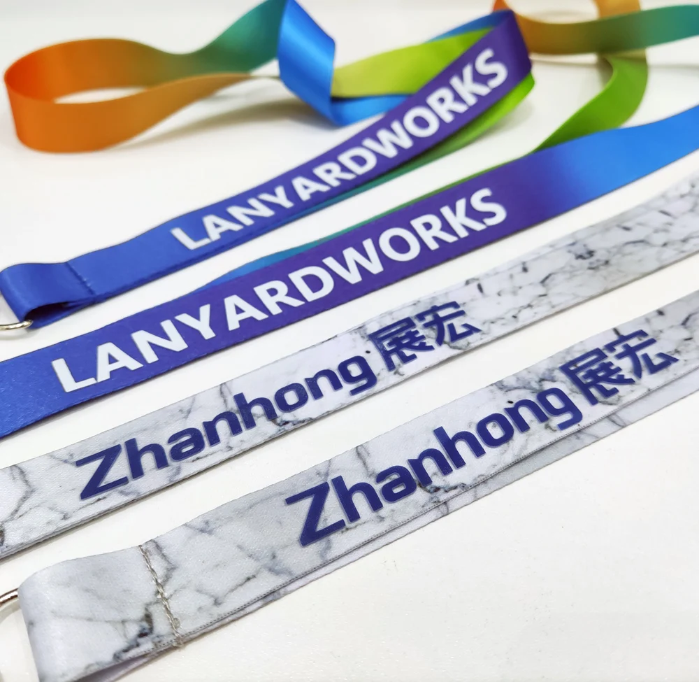 Business ID card holder 2D printing custom logo Sublimation polyester neck strap lanyards