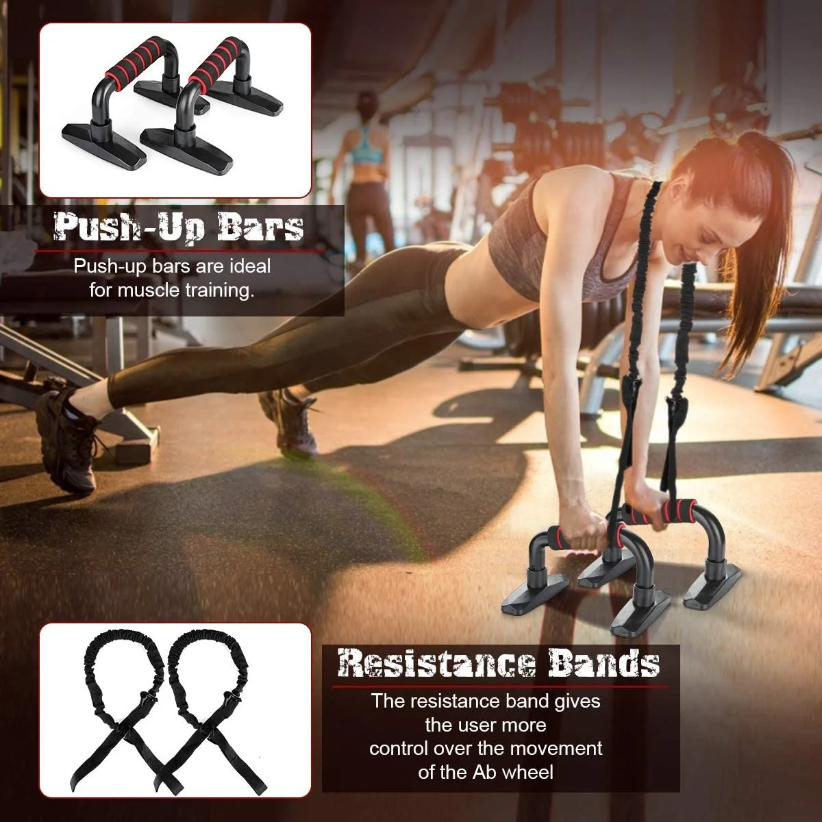11-in-1 Abdominal Exercise Muscle Training Abs Ab Wheel Roller Set Ready to Ship