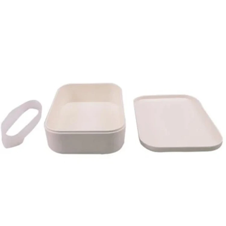 Eco friendly custom biodegradable leakproof bamboo fiber lunchbox lunch bento box with bamboo lid