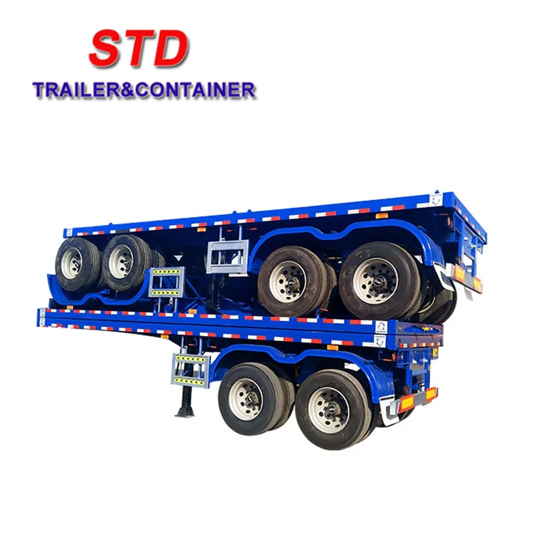 China 20 feet 2 axles flatbed semi trailer 20 feet flatbed trailer