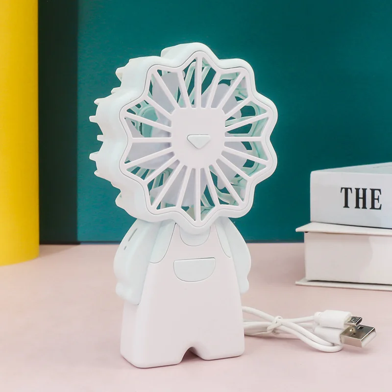 Handheld Lion Personal Fan Small Handy Cooling Rechargeable Mini Air Fans USB Charge Portable Pocket Fans
