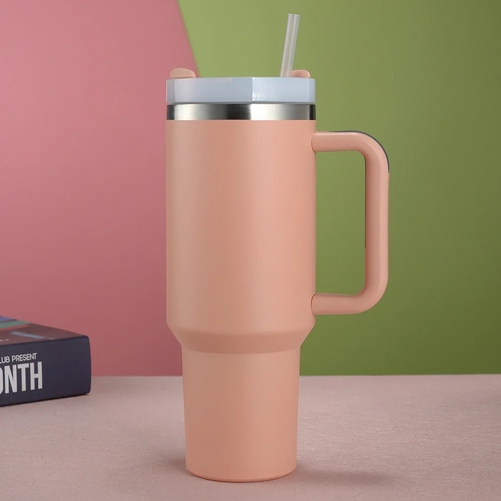 Best Seller 40oz/30oz Stainless Steel Tumblers Customized Wholesale Bulk Colored H2.0 Water Tumbler with Lid Handle for Travel