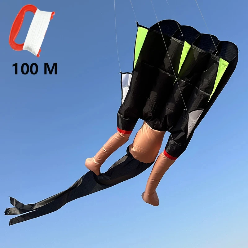 0.6 * 2M 3 Color Fun Soft Kites Athlete Top Beach Kite Easy To Fly Soft Tear Resistant Holiday Gift Parent-child Sports