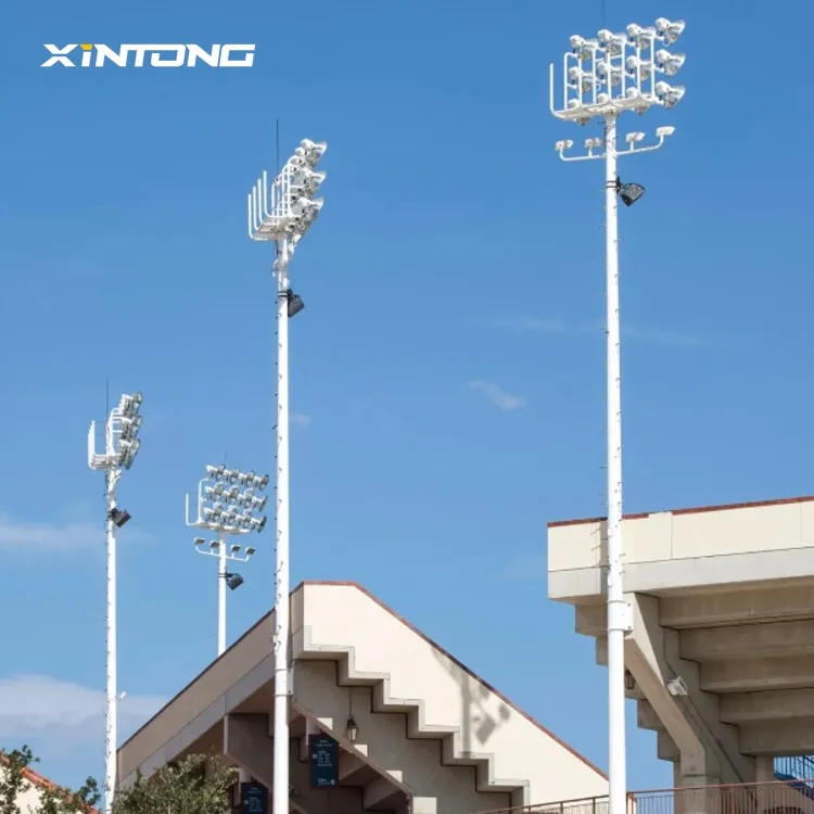 15-50m steel auto lift system high mast steel post with platform