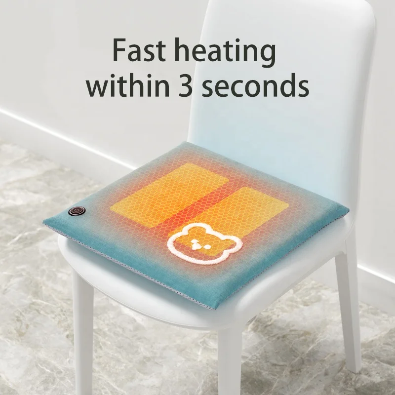 Anjuny OEM USB 3 Mode Adjustable Coccyx Orthopedic Office Chair Pad Heated Seat Cushion