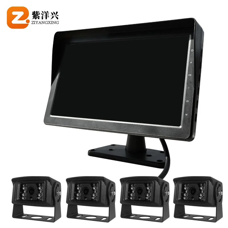 ZYX OEM 10.1 inch AHD Wired Quad DVR multimedia recorder Monitor System  4 channels with video and player functions