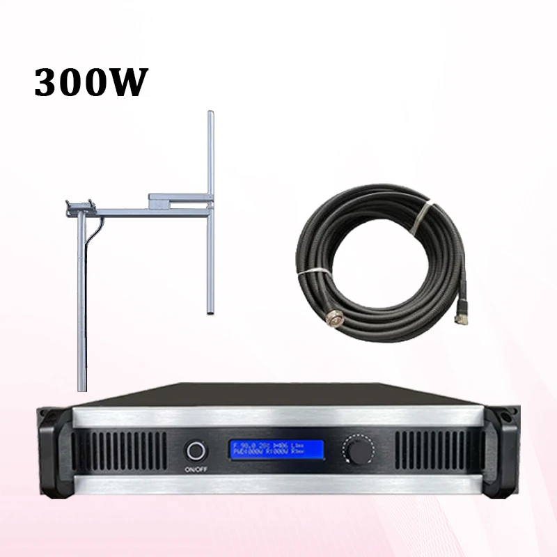 300W 350W FM Transmitter for Church Radio Broadcast + Dipole Antenna+cable Kit For Radio Stations