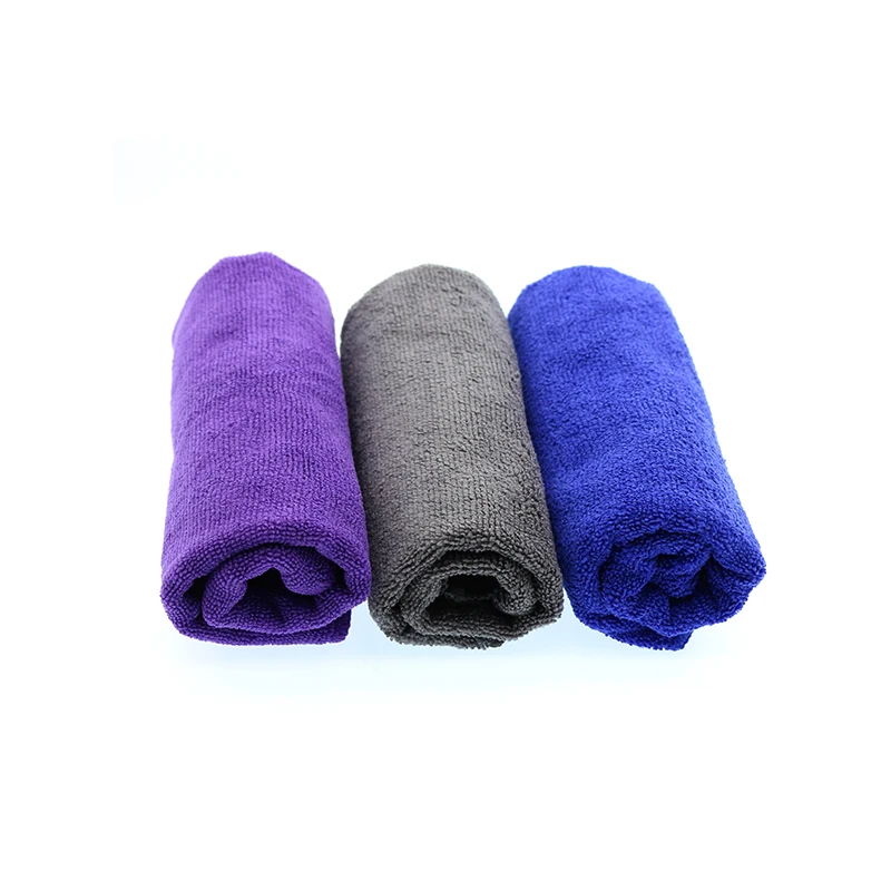 Ready stock wholesale 340gsm 30x70cm blue/purple/grey car wash drying microfiber towel