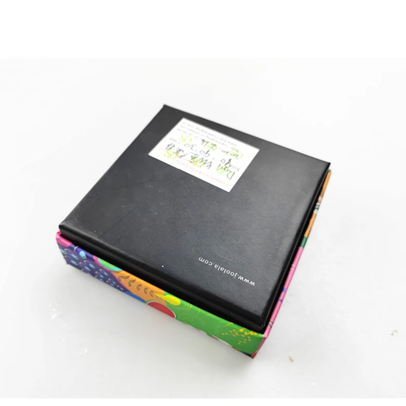 Square CMYK 4 Colors Printed Handmade Custom Logo Art Paper Jewelry Box For Ring Earring Bracelet Storage