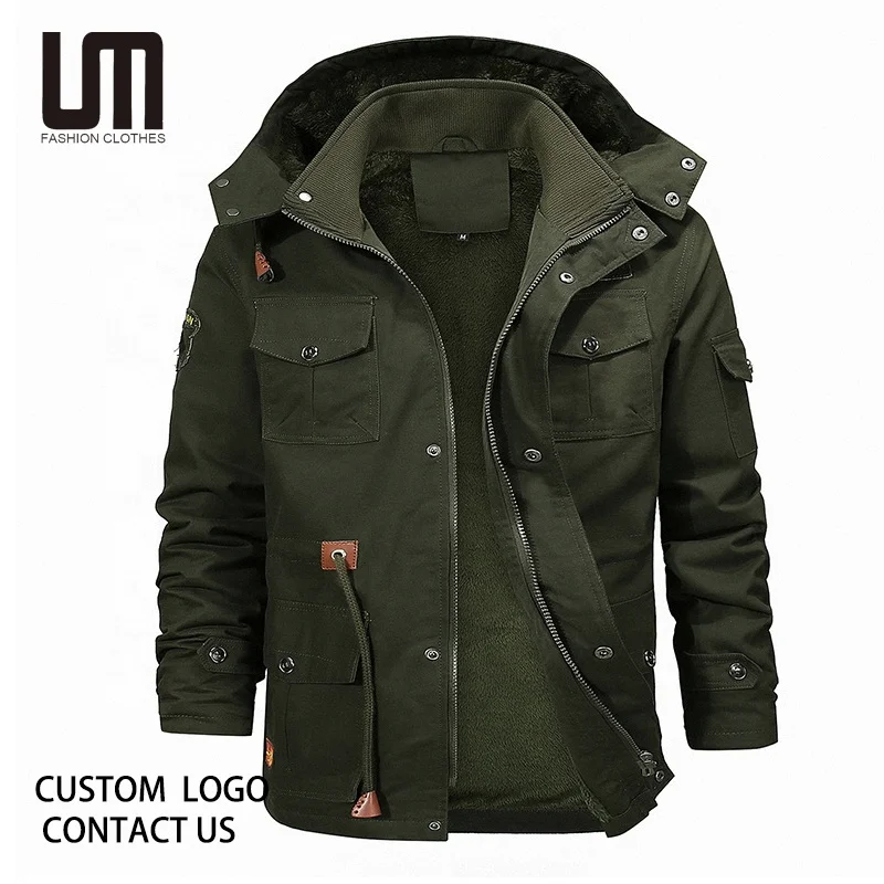 Liu Ming Good Quality Winter 2024 New Design Men Warm Fleece Inner Jacket Multi Pocket Cargo Bomber Cotton Parkas Coats