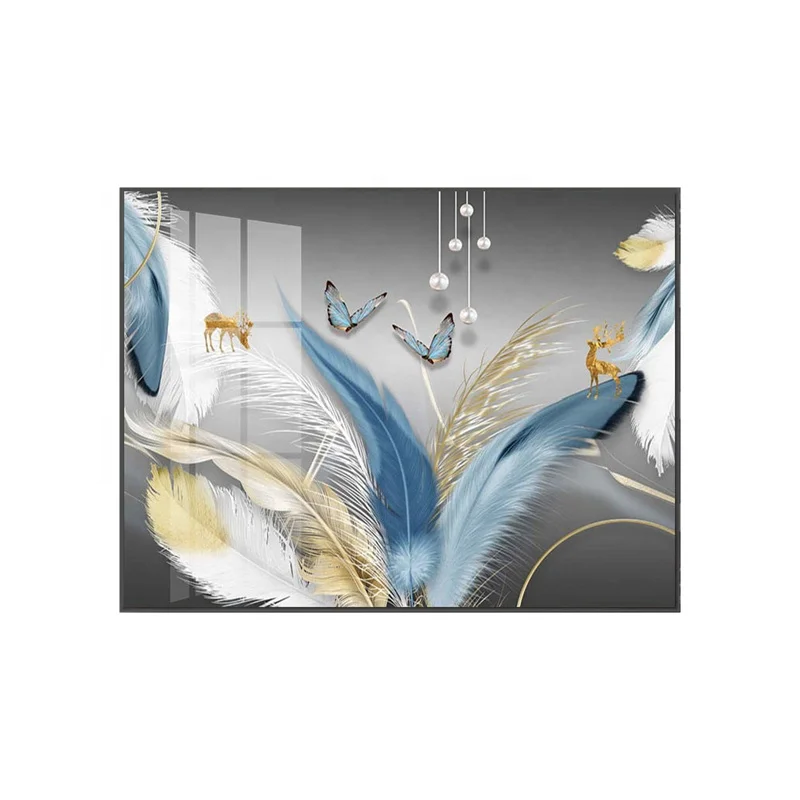 office wall decoration Decorative painting of meter box Feather mural