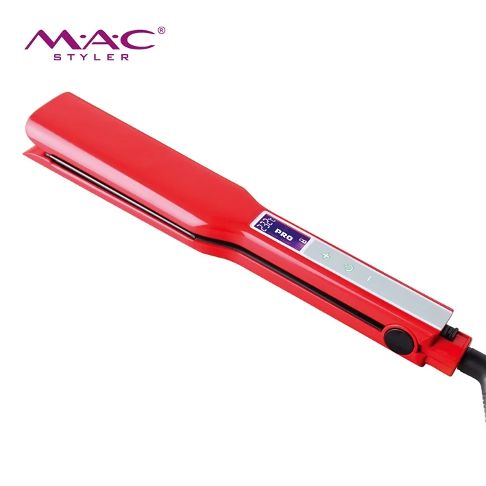 Red wide board touch screen hair straightener Hair straightener with gorgeous appearance and excellent quality