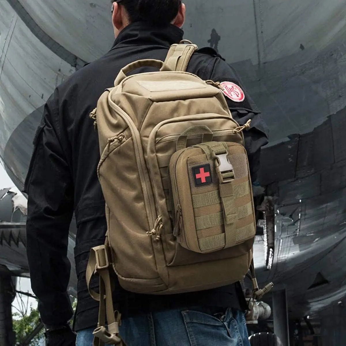 Outdoor Breathable Equipped With Tactical Medical Vest Accessory Bag, Wear Belt, Bullet Clip Double back Bag