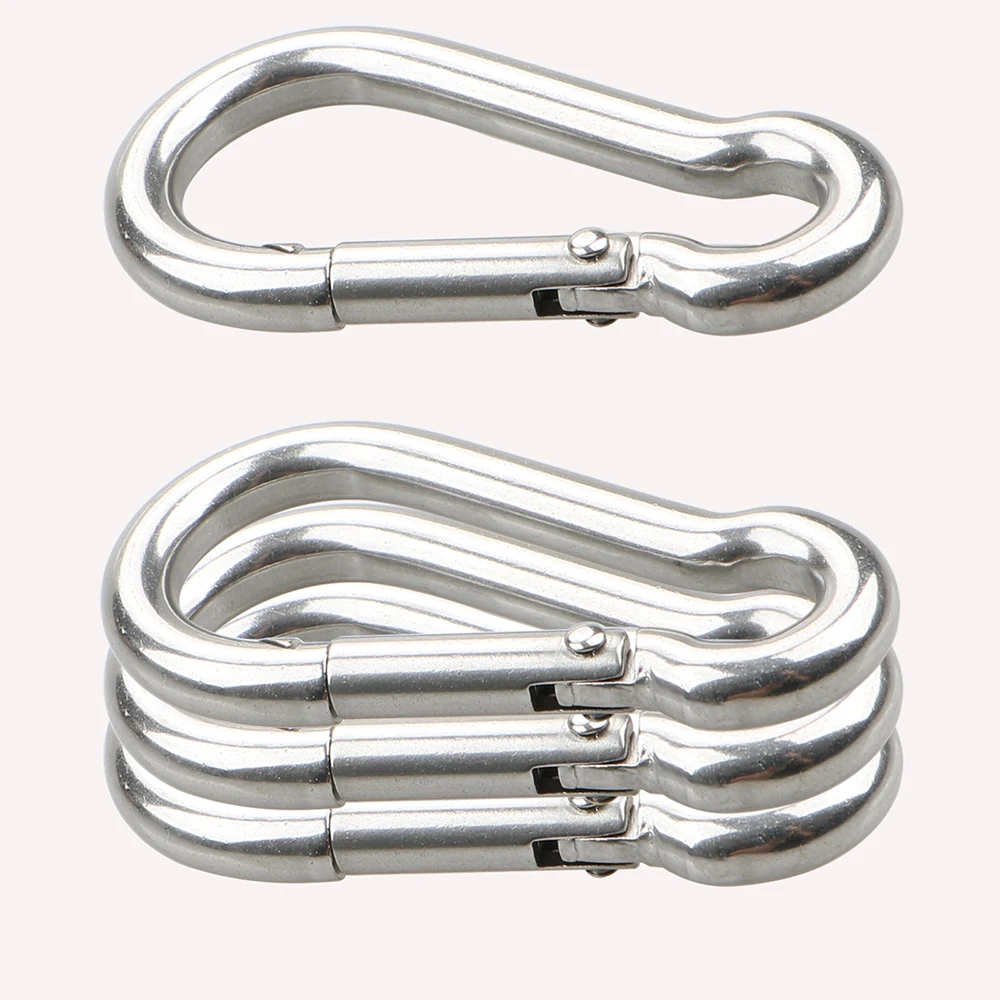 Wholesale Outdoor Hardware Rigging 304 Stainless Steel Carabiner Safety Buckle Small Spring Snap hook