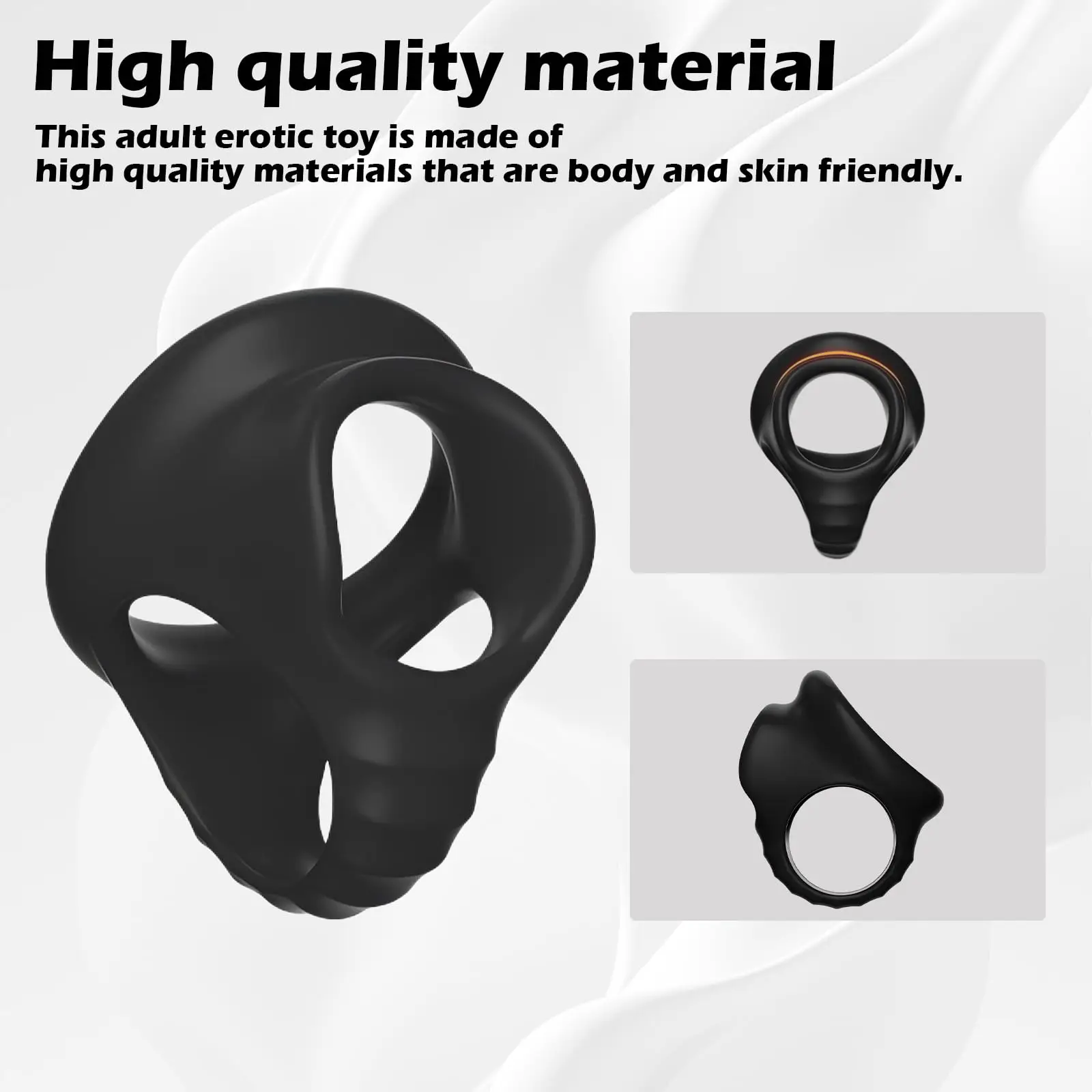 Silicone Penis Ring Male Chastity RingTesticle Bondage Cock Scrotal Ring Longer Lasting Stronger Adult Sex Toy for Men Couple