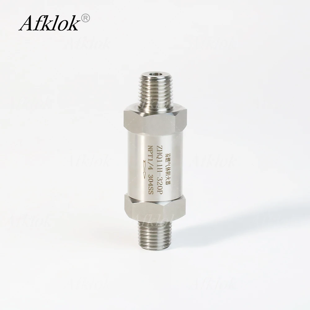 High Quality Stainless Steel 304 Flammable Gas Flame Arrestor 1/8 1/4 3/8 1/2 3/4inch NPT Male Thread Pressure Rating 320P