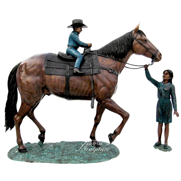 Бронзовая статуэтка ковбоя на лошади производства Western Life Metal Craft