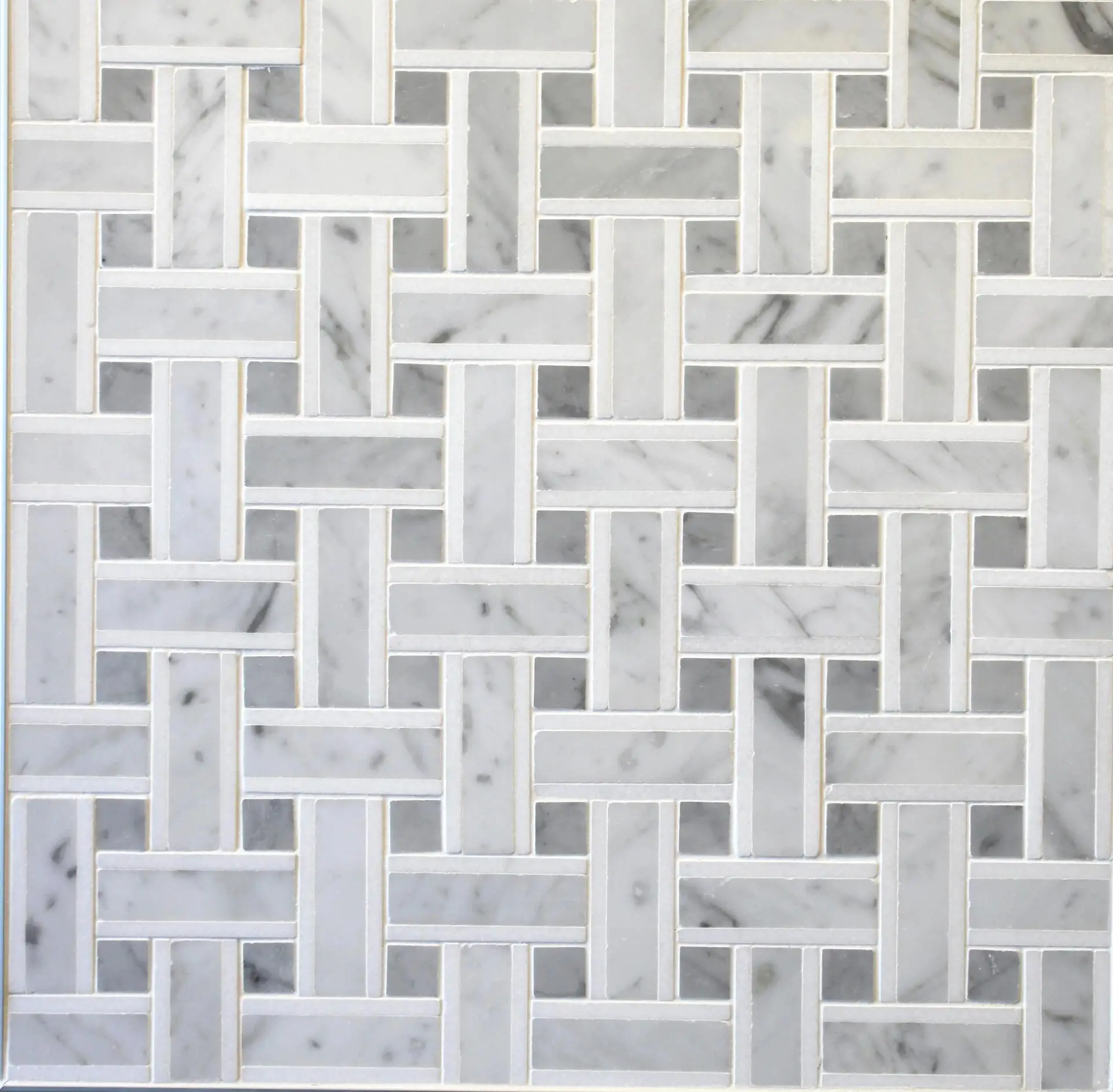 French Pattern Marble Mosaic Tile Natural Stone Gray Carrara Marble Mosaic Tile For Bathroom Kitchen Wall Flooring