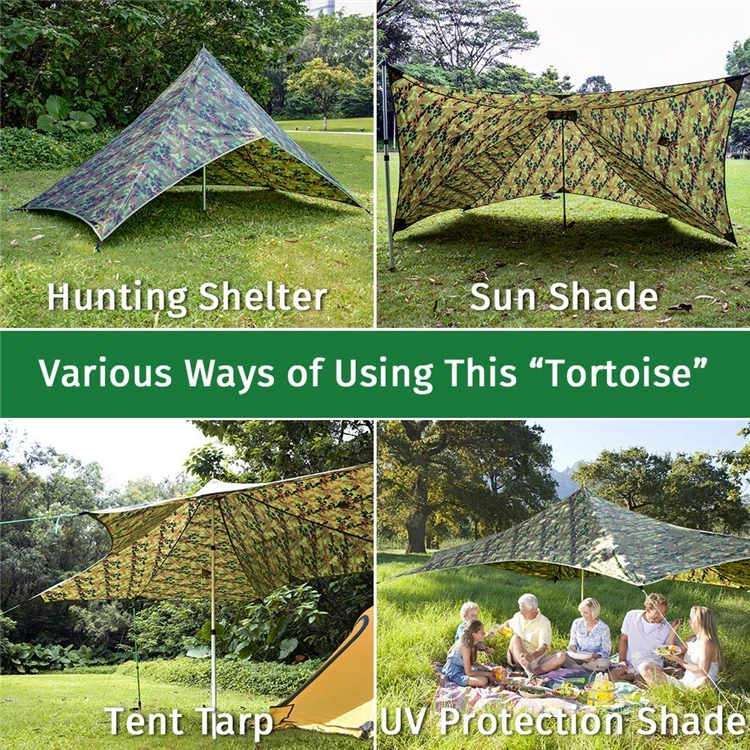 Geertop 2-4 person ultralight waterproof hammock tarp outdoor canopy camping cover shelter /beach tarp sun shelter