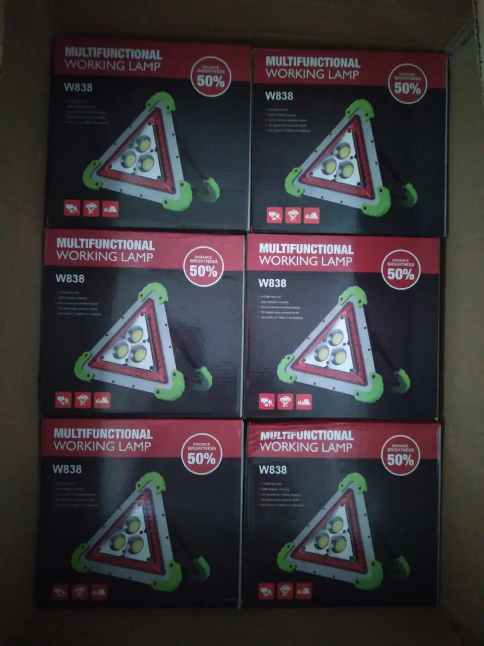 rechargeable car tripod triangle warning light road side reflectors