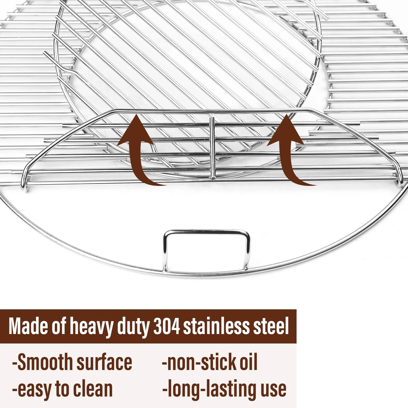22.5 Inch Waterproof Stainless Steel 304 Barbecue Grill Mesh for Weber Charcoal Kettle Kitchen Accessory with Grid & Basket