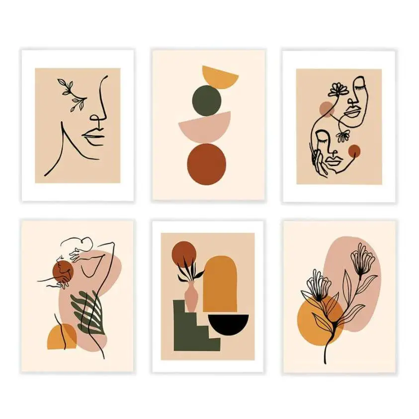 Custom Mid Century Wall Art Prints Boho Posters